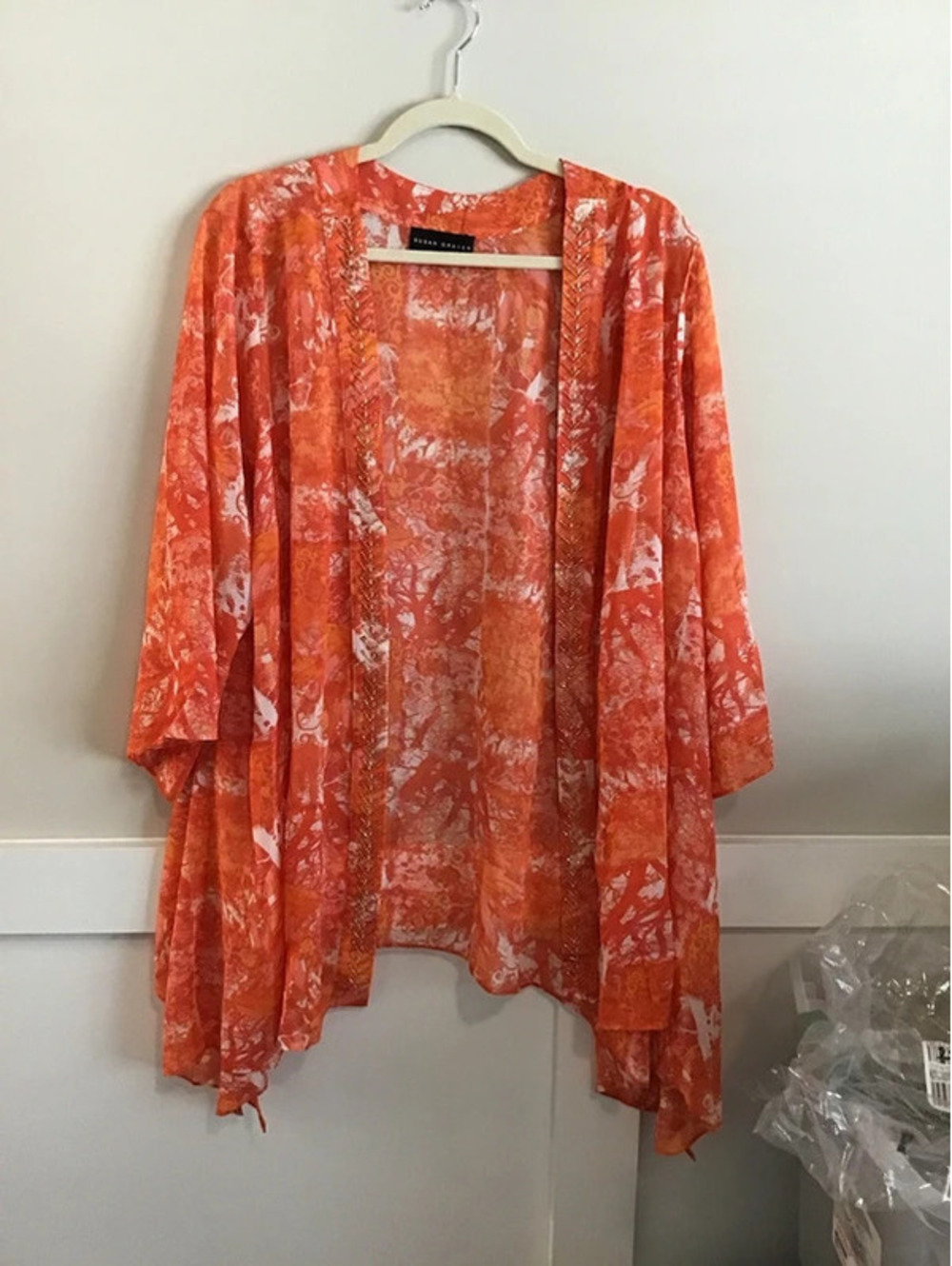 Susan graver xl topper, new, chiffon open front topper